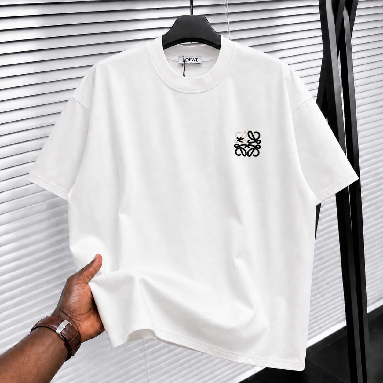 Loewe Anagram Embroidery T-Shirt - White Oversized - Luxury Cotton - S M L XL - Image 2