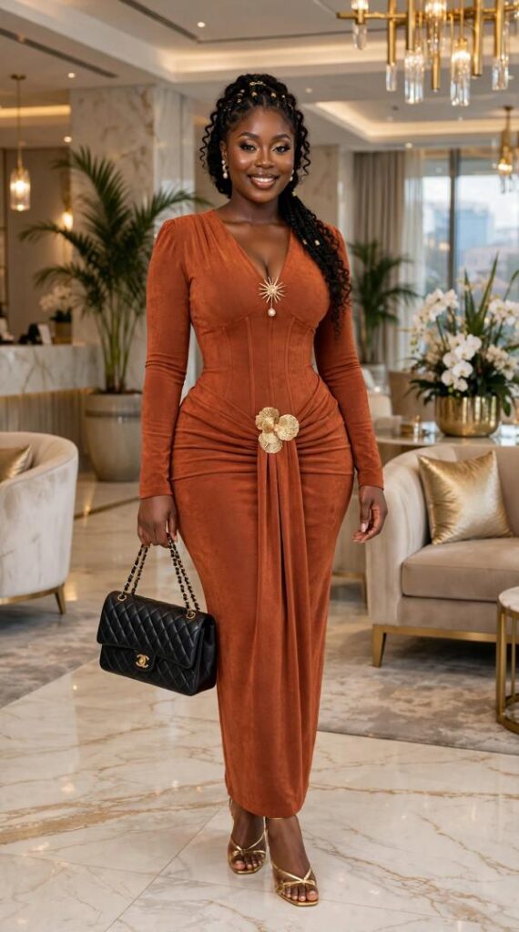 BURNT ORANGE CORSET DRAPE - PREORDER